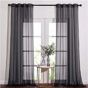 Nicetown Sheer Textured Voile Window Cur 2 Panels
